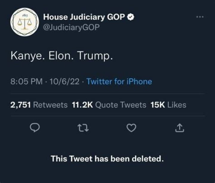 
House GOP Finally Deletes ‘Kanye. Elon. Trump.’ Tweet After Kanye West’s Latest Antisemitic Tirade 