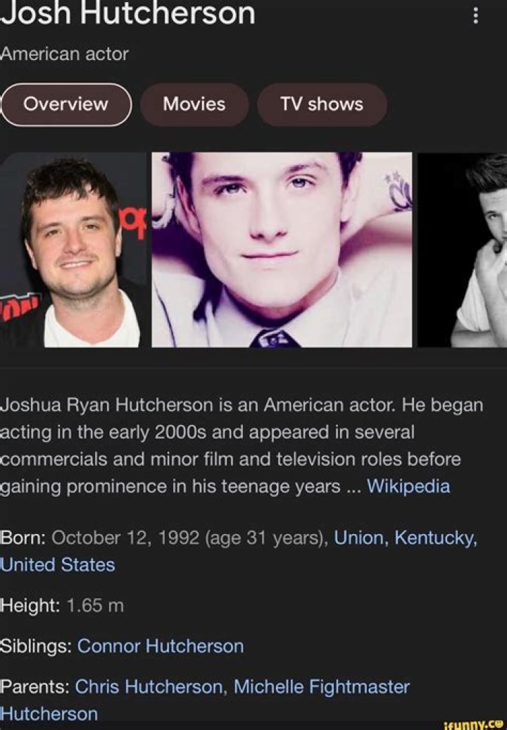 Josh Hutcherson Parents: Chris Hutcherson, Michelle Fightmaster Hutcherson