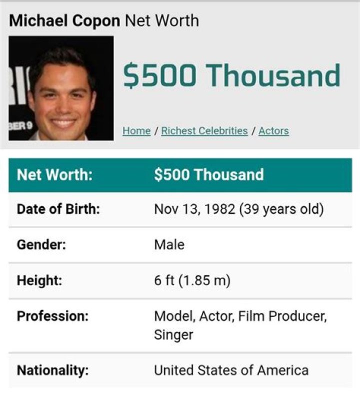 Michael Copon Net Worth