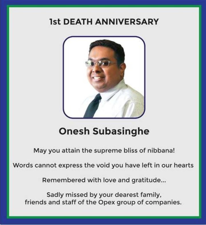Onesh Subasinghe Net Worth: OPEX Holdings MD Death Cause And Obituary