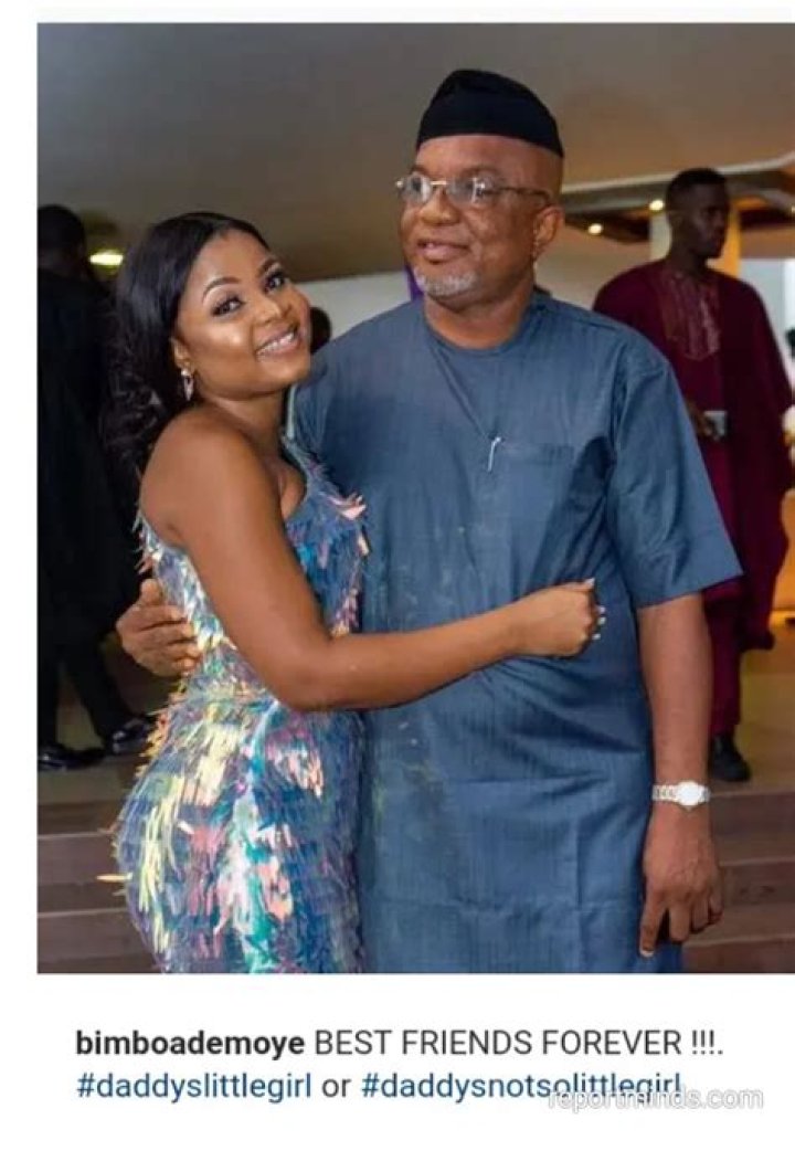 
Reactions As Actress Bimbo Ademoye Shares A Lovely Photo With Her Dad. 