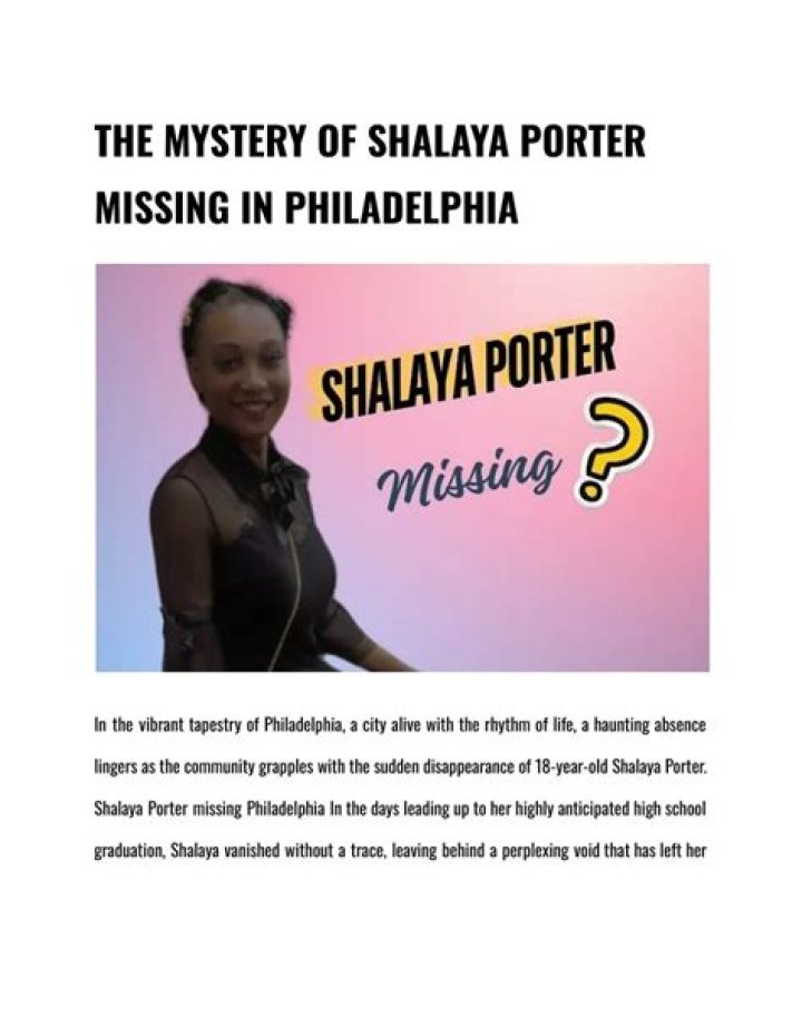 
What happened to Shalaya Porter? Philadelphia authorities continue search for missing teen 